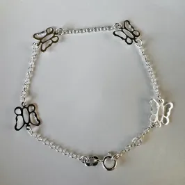 Pulseira borboletas Prata 925